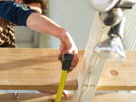 person holding black and green power tool